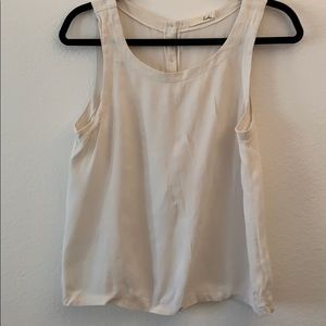 Lush cream tank top w button back detail